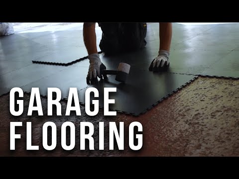 PVC Garage Flooring - Fitting Interlocking Floor Tiles in A Large Garage - Ecotile Flooring Ltd